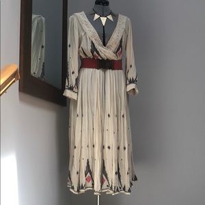 Free People Embroidered Midi Dress